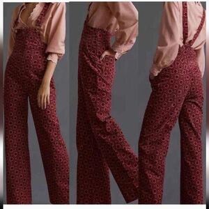 Pilcro Relaxed Burgundy Corduroy Overalls Size 27